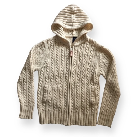 GAP Kids Cream Cable Knit Hoodie - Picture 1 of 6